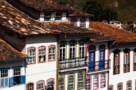 View of the city of Ouro Preto in Minas Gerais Brazil の写真素材