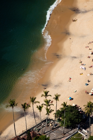 Aerial view of Urca beach and neighborhood homes, Rio de Janeiro, Brasil. のeditorial素材