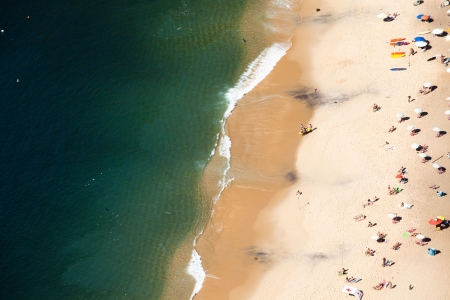 Aerial view of Urca beach and neighborhood homes, Rio de Janeiro, Brasil. のeditorial素材