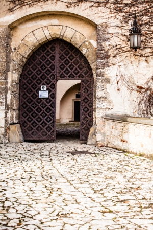 View of Pieskowa Skala Castle and garden, medieval building near Krakow, Poland のeditorial素材