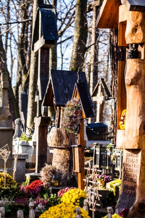 Old cemetery Na Peksowym Brzyzku in Zakopane in Polandのeditorial素材