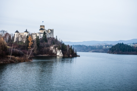 Niedzica Castle at Czorsztyn Lake in Poland のeditorial素材
