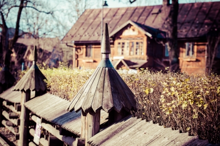 Traditional polish wooden hut from Zakopane, Poland.のeditorial素材