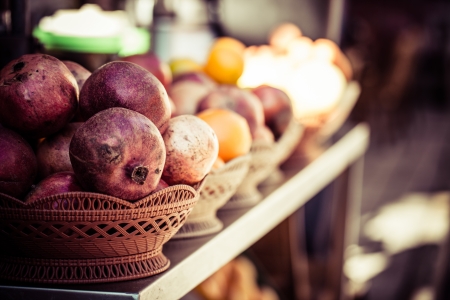 Pomegranates bunch at old town Jerusalem. の写真素材