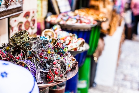 Traditional street market in Jerusalem, Israel.の写真素材