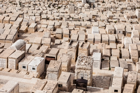 Jewish Cemetery with Jerusalem, Israel.のeditorial素材