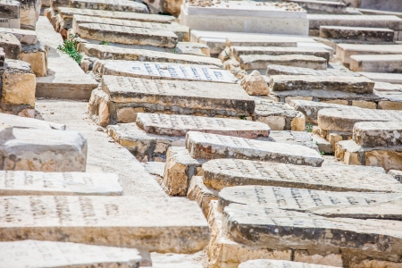 Jewish Cemetery with Jerusalem, Israel.のeditorial素材