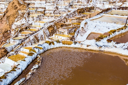 Peru, Salinas de Maras, Pre Inca traditional salt mine (salinas). の写真素材