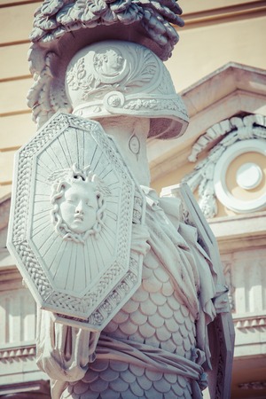 VIENNA, AUSTRIA - MARCH 20 : View on Gloriette in Schonbrunn Palace, Vienna, Austria on March 20, 2014. The Gloriette is a main focal point and destination for tourists in the palace gardens.のeditorial素材