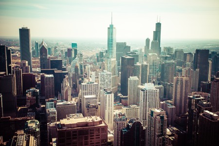 Chicago Skyline Aerial Viewのeditorial素材