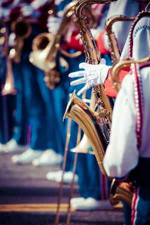 Brass Band in uniform performingのeditorial素材