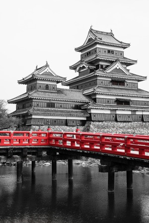 Beautiful medieval castle Matsumoto in the eastern Honshu, Japan のeditorial素材