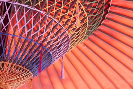 Traditional Asian umbrellas の写真素材