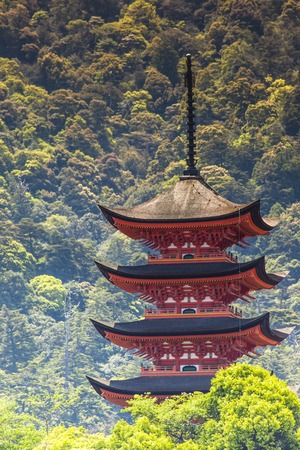 Five-storey pagoda in Miyajima, Japan のeditorial素材