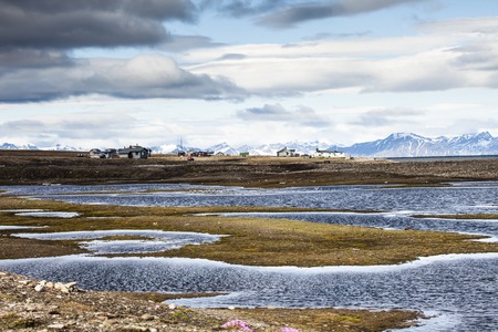 Beautiful scenic view of Spitsbergen (Svalbard island), Norwayの写真素材