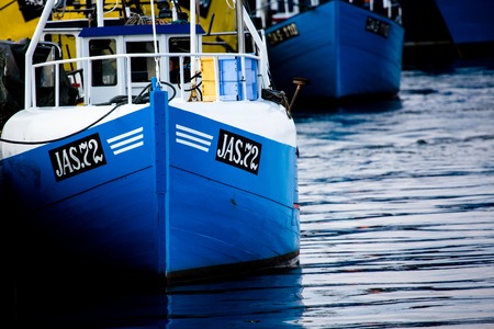 Fisher-cutter in a harbor in Jastarnia Polandのeditorial素材