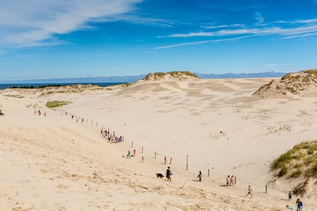 Moving dunes park near Baltic Sea in Leba, Poland の写真素材