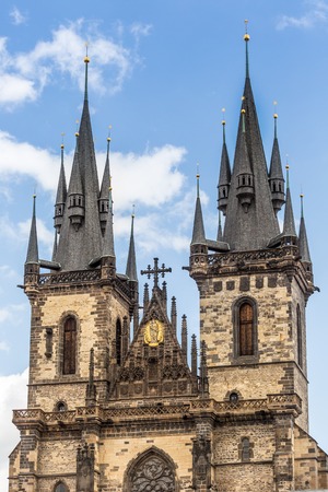 View of the Tyn Church in Prague の写真素材