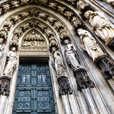 The cathedral of Cologne. Detail from facade の写真素材