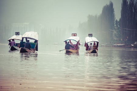 Shikara boat in Dal lake , Kashmir India のeditorial素材