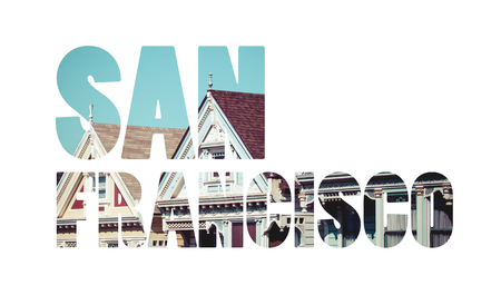 Alamo Square, San Francisco, USAのeditorial素材
