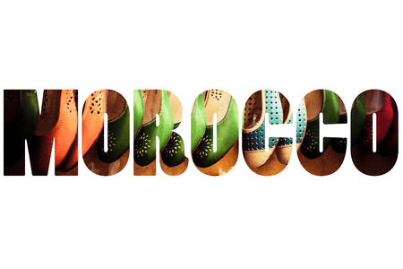 Word MOROCCO over traditional symbols.の写真素材