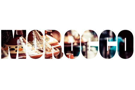 Word MOROCCO over traditional symbols.の写真素材