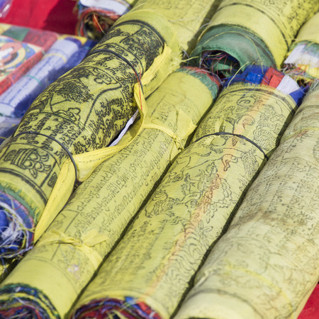 Prayer Flag in Kathmandu, Nepal.の写真素材