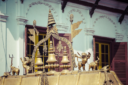 Temples of Durbar Square in Bhaktapur, Kathmandu, Nepal.