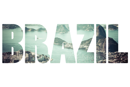 Word BRASIL over famous places in Rio de Janeiro.の写真素材