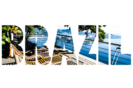 Word BRAZIL over symbolic places.の写真素材