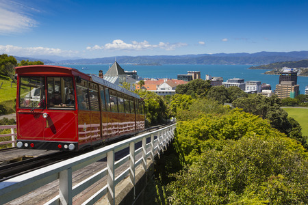 Wellington, New Zealand - November 18: View of the Wellington Cable Car in Wellington, New Zealand...
