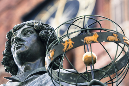 Monument of great astronomer Nicolaus Copernicus, Torun, Polandのeditorial素材