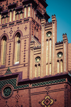 Traditional architecture in famous polish city, Torun, Poland.のeditorial素材