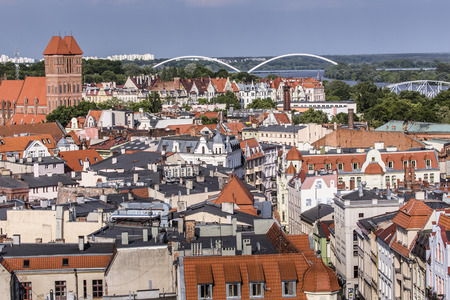 Poland - Torun, city divided by Vistula river between Pomerania and Kuyavia regions. Old town...