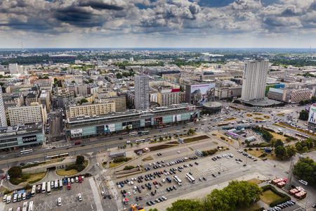 View from the observation deck of the Palace of Culture and Science.Warsaw,Poland.のeditorial素材