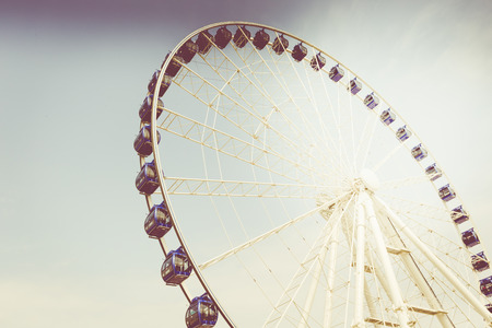 Retro vintage stylized picture of an amusement park.