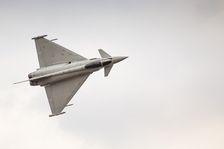 RADOM, POLAND - AUGUST 23: Italian EFA-2000 Eurofighter Typhoon demo display team during Air Show...
