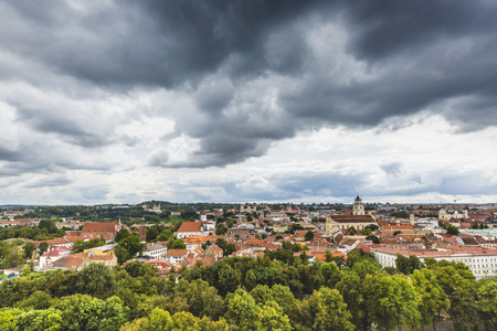 Vilnius old town cityscape, Lithuaniaのeditorial素材
