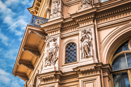 Fragment of Art Nouveau architecture style of Riga city , Latviaのeditorial素材