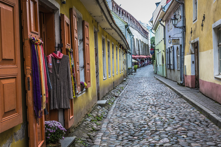 Old Street of Tallinn Estoniaのeditorial素材