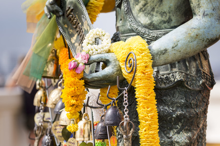The Stupa at the top of Wat Saket, also known as the Golden Mount, in the historic district of Bangkok, Thailand capital city.の写真素材
