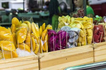 Street fruit on Bangkok, Thailand.のeditorial素材