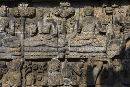Detail from Borobudur temple at Central Java in Indonesiaの写真素材