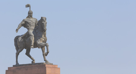 Monument Epic of Manas on Ala-Too Square. Bishkekの写真素材