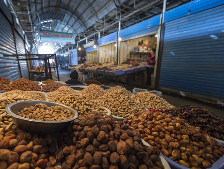 BISHKEK, KYRGYZSTAN - SEPTEMBER 27, 2015: Sunday market.のeditorial素材