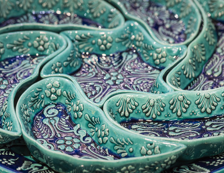 Traditional Turkish ceramics on the Grand Bazaarの写真素材