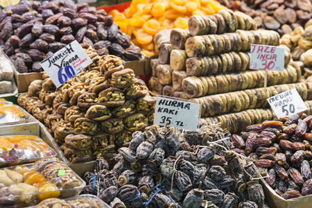 Famous turkish delights on the marketの写真素材