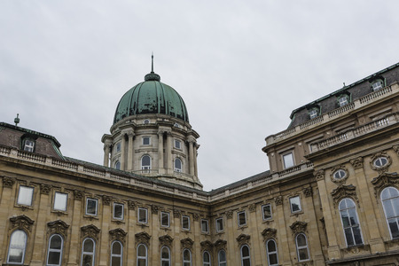 BUDAPEST, HUNGARY - DECEMBER 10, 2015: People visit Buda Castle in Budapest. It is the largest city in Hungary and 9th largest in the EUのeditorial素材