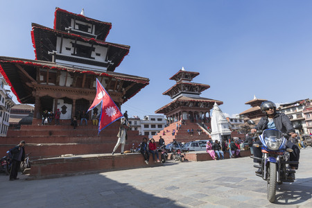 KATHMANDU, NEPAL - FEBRUARY 10, 2015: The famous Durbar square on February, 10, 2015 in Kathmandu, Nepal.のeditorial素材